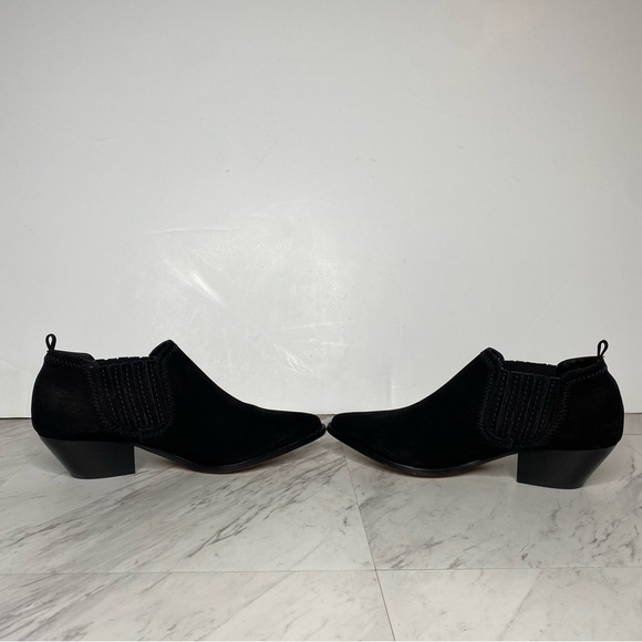 New! Schutz Jacqueline Low Profile Black Suede Bootie 8.5 - Picture 5 of 12
